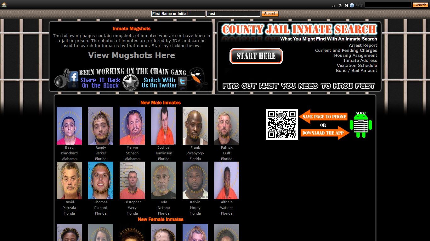 Recent Arrest Mugshots And Inmate Search - County Jail Inmate Search